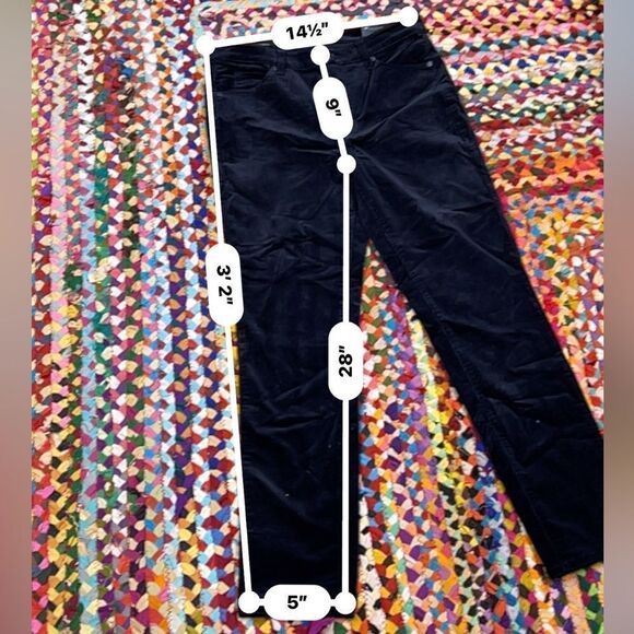 Talbots Navy Blue High Waist, Straight Leg Corduroy Pants size 2P NWT - Picture 6 of 13